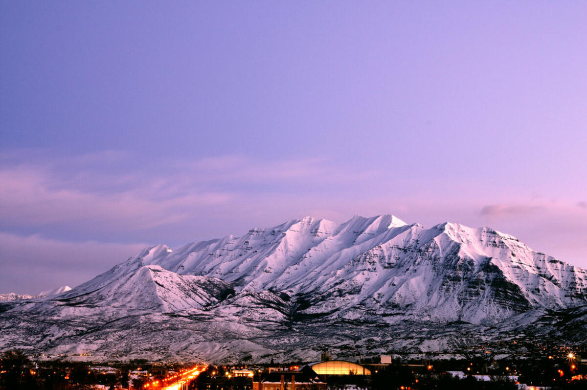 Utah County mountain valley sunset