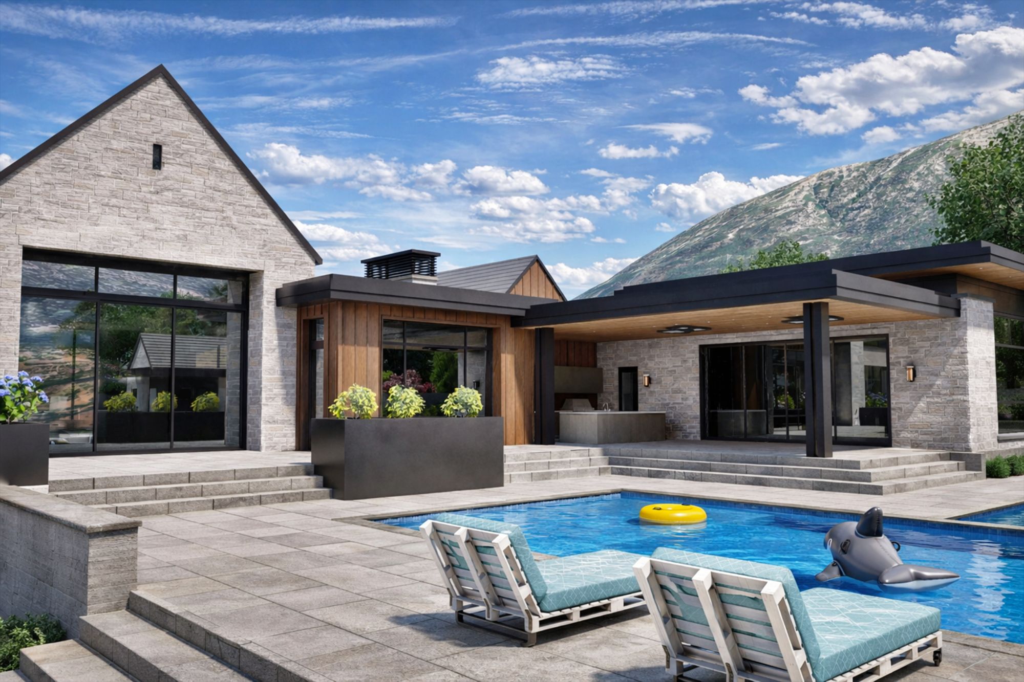 Utah County Estate — Back Pool